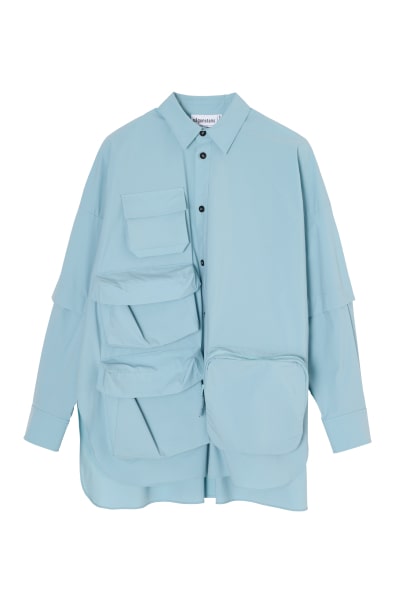 2025 完売　nagonstans ナゴンスタンス　pocket shirt bi－color pocket shirt | nagonstans (Women